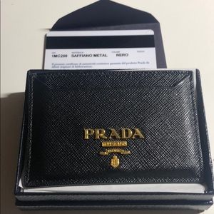 Prada Cardholder Saffiano Metal